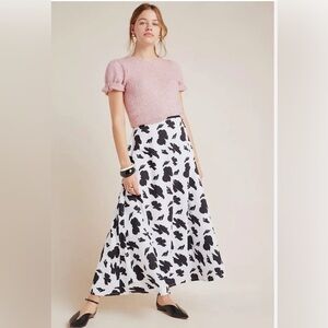 Anthropologie Sanchita Windsor Black White Maxi Skirt NWT